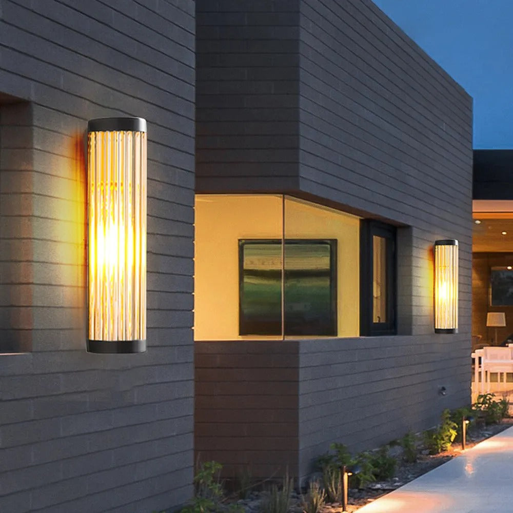 Outdoor Wall Light With Half Cylinder Glass Design, LED IP65, Warm White