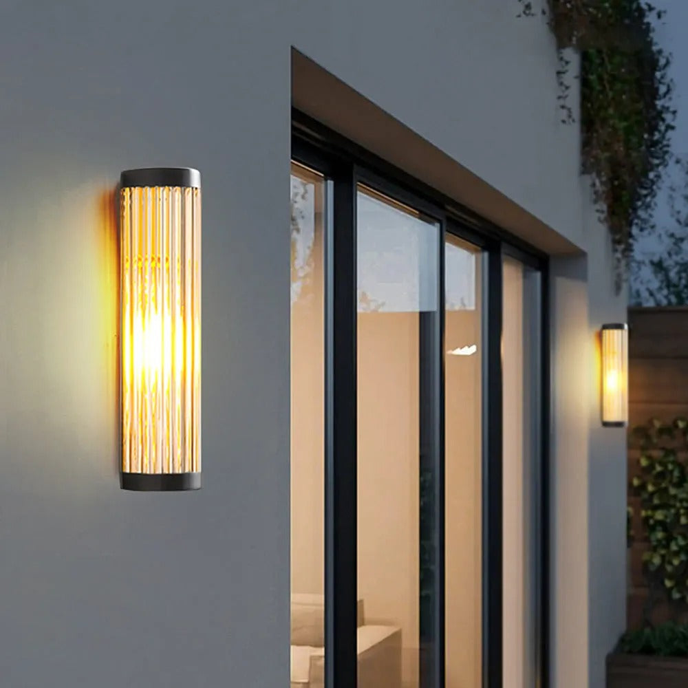 Outdoor Wall Light With Half Cylinder Glass Design, LED IP65, Warm White