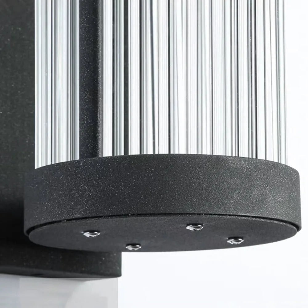 Outdoor Wall Light With Half Cylinder Glass Design, LED IP65, Warm White