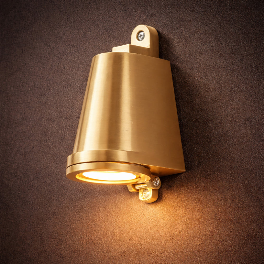 Contemporary Metal Exterior Wall Light — Solid Frame, Warm Glow