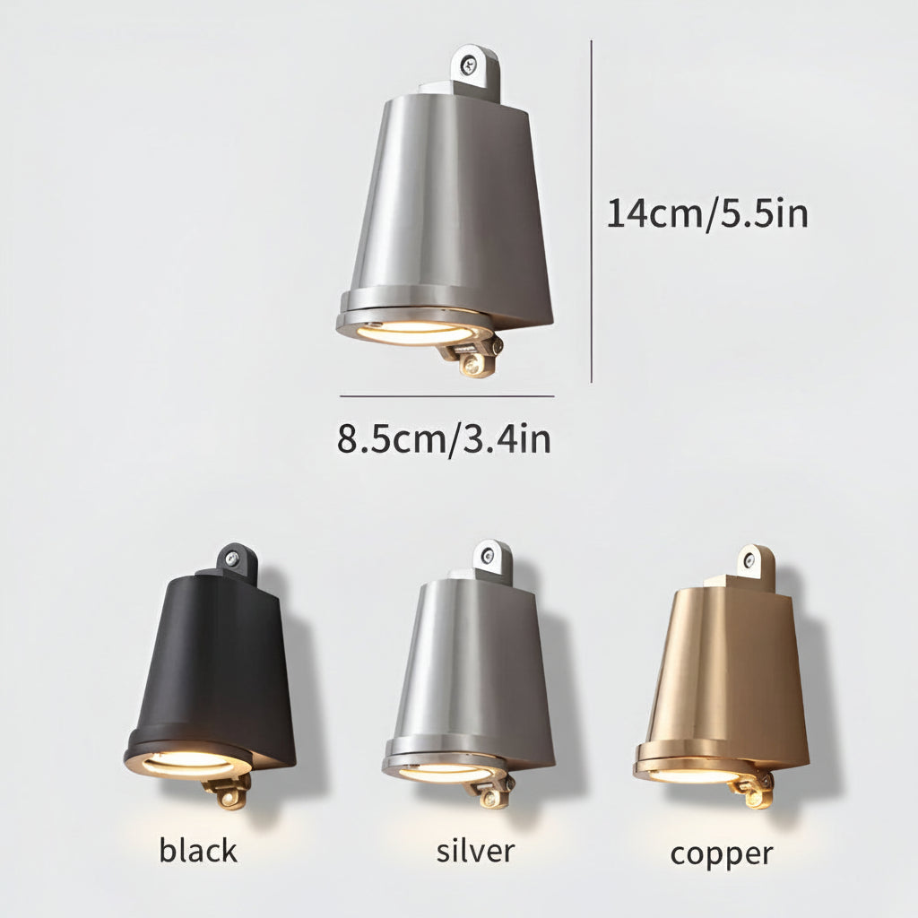 Contemporary Metal Exterior Wall Light — Solid Frame, Warm Glow
