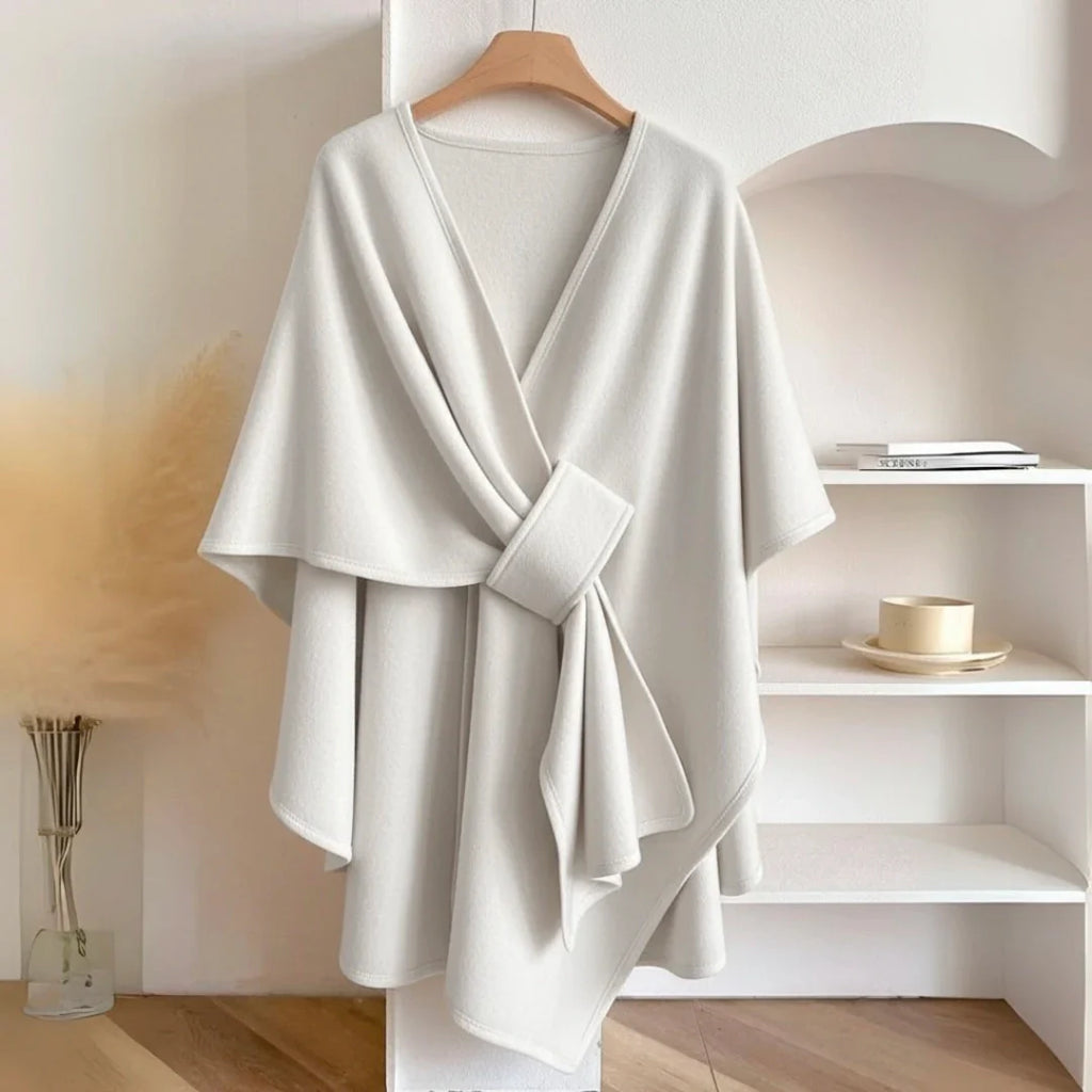 Drape Shawl Crafted From Fleece For Cozy Everyday Wear
