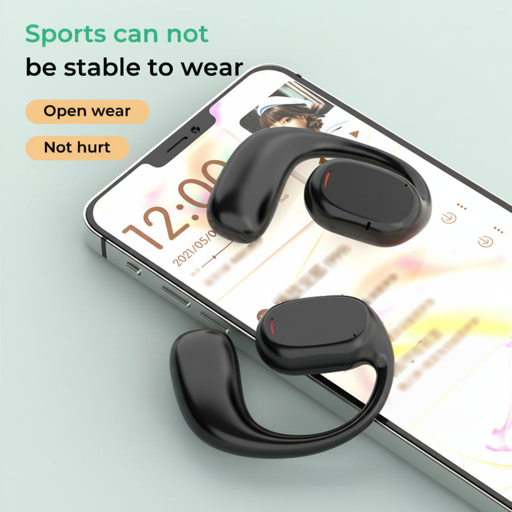 Bezprzewodowe słuchawki Bluetooth z otwartymi uszami i przewodnictwem kostnym