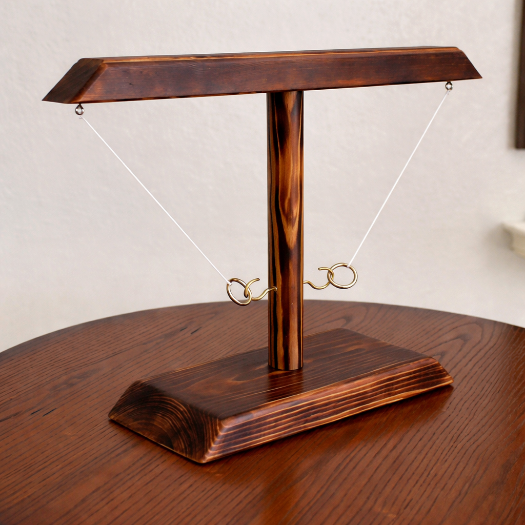 Juego de lanzamiento de anillos de sobremesa de madera — Diseño clásico de ganchos