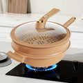 Wok Pan Nonstick Steamer Lid Steamer | Meowbutter