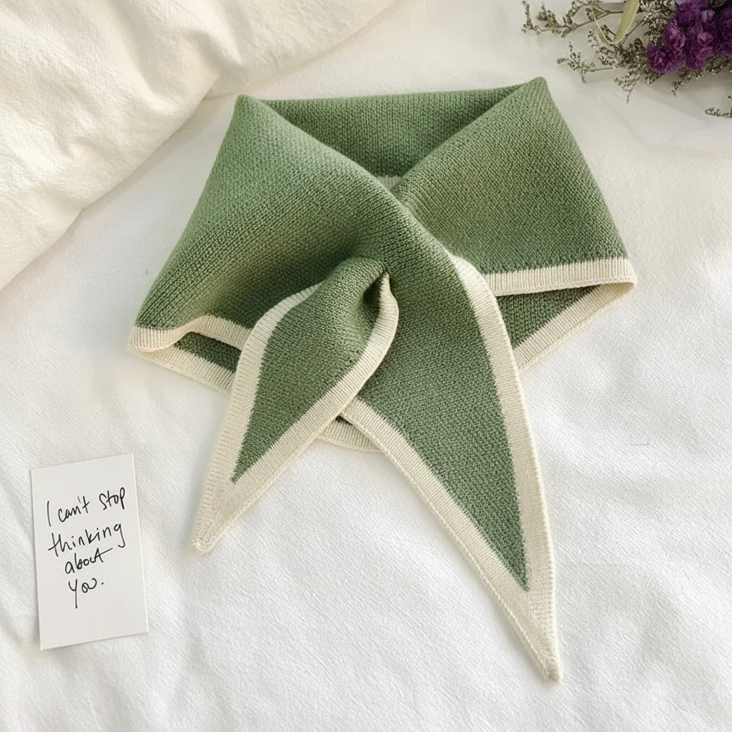 Retro Lightweight Scarf — Contrasting Border Trim