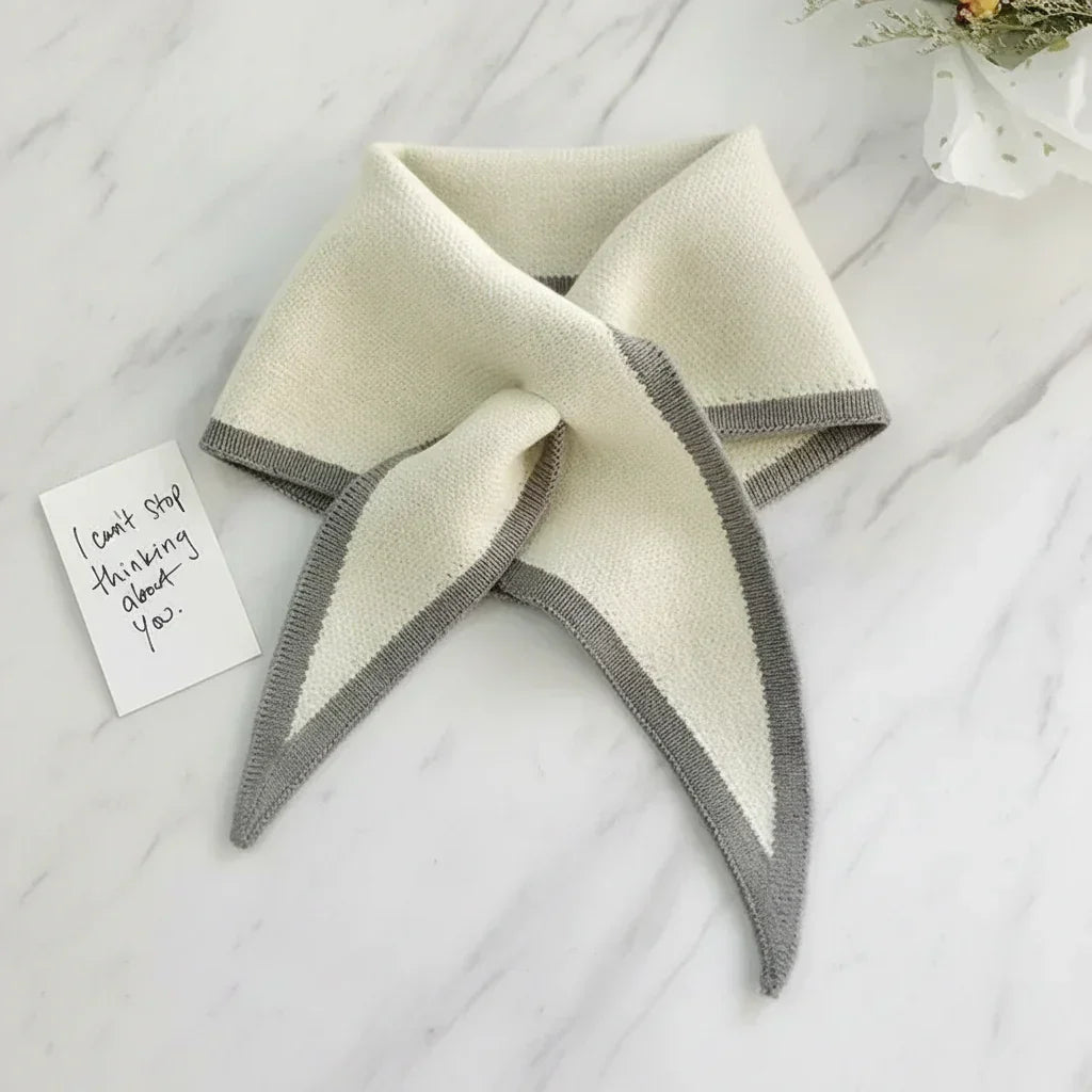 Retro Lightweight Scarf — Contrasting Border Trim