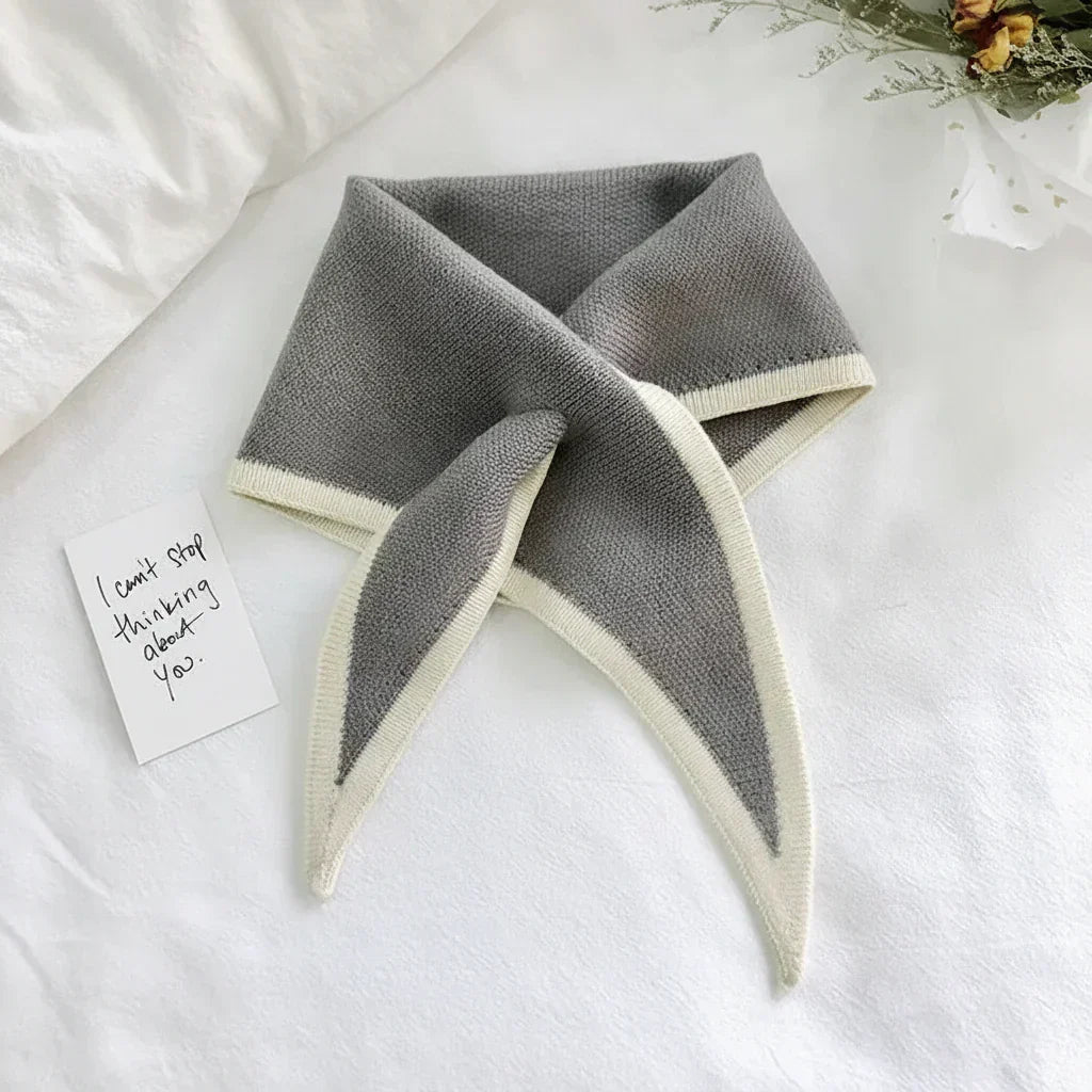 Retro Lightweight Scarf — Contrasting Border Trim