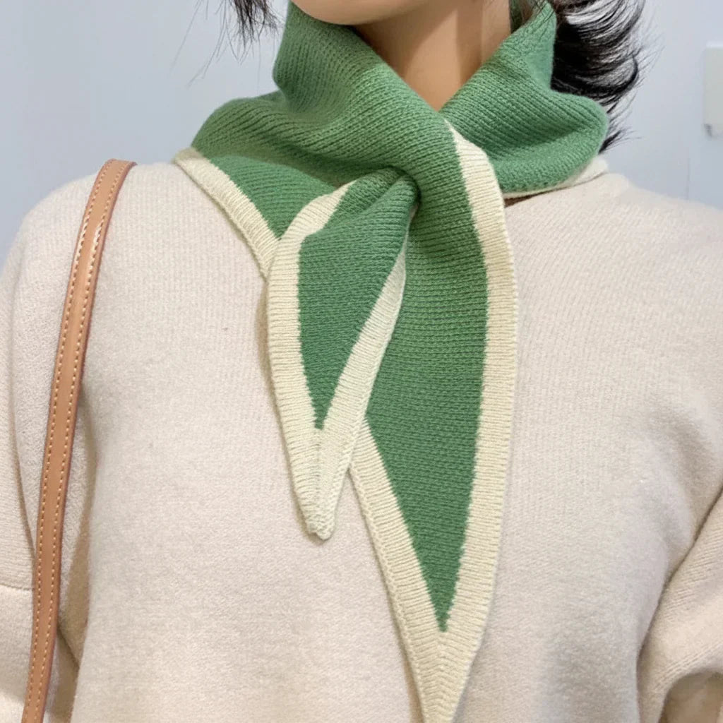 Retro Lightweight Scarf — Contrasting Border Trim