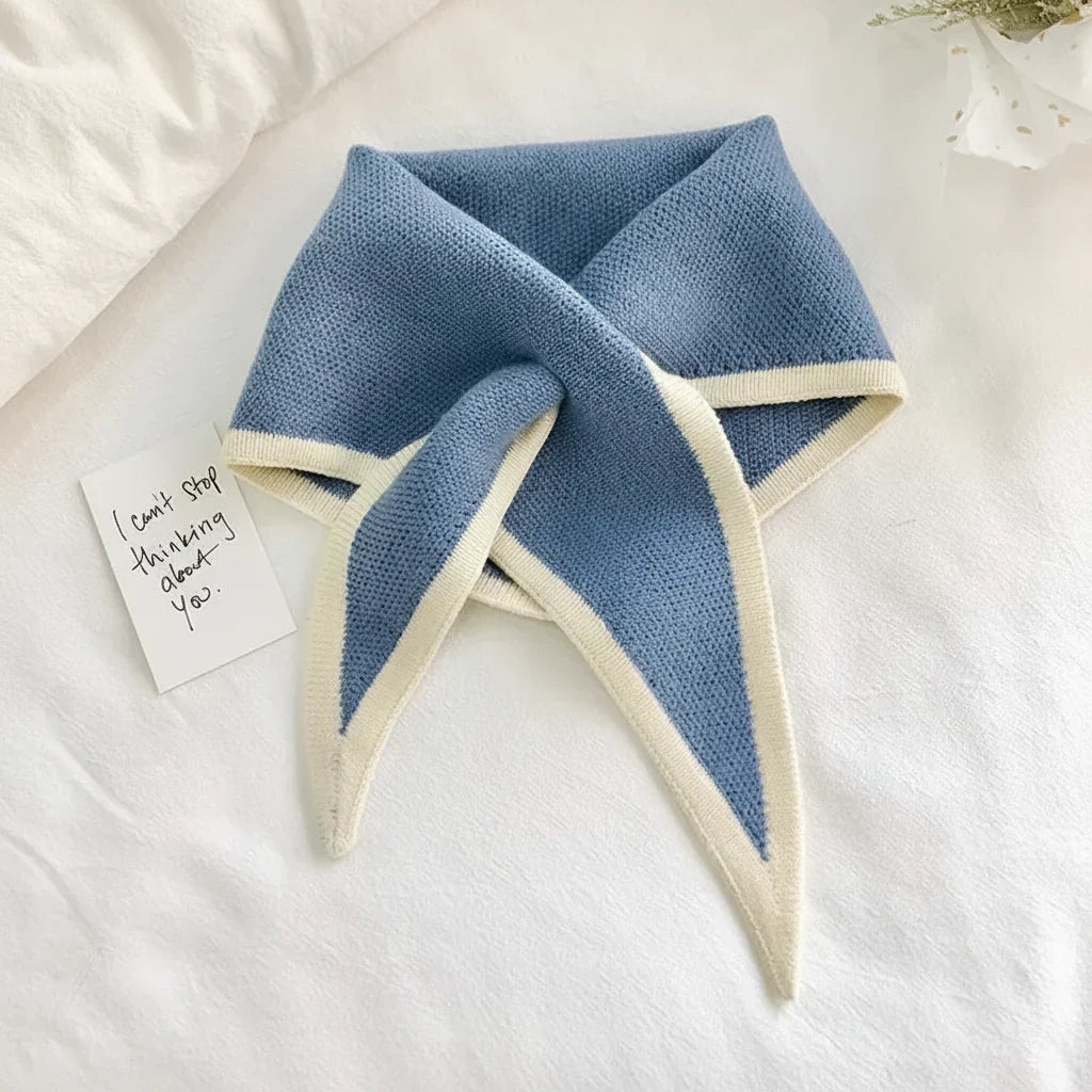 Retro Lightweight Scarf — Contrasting Border Trim