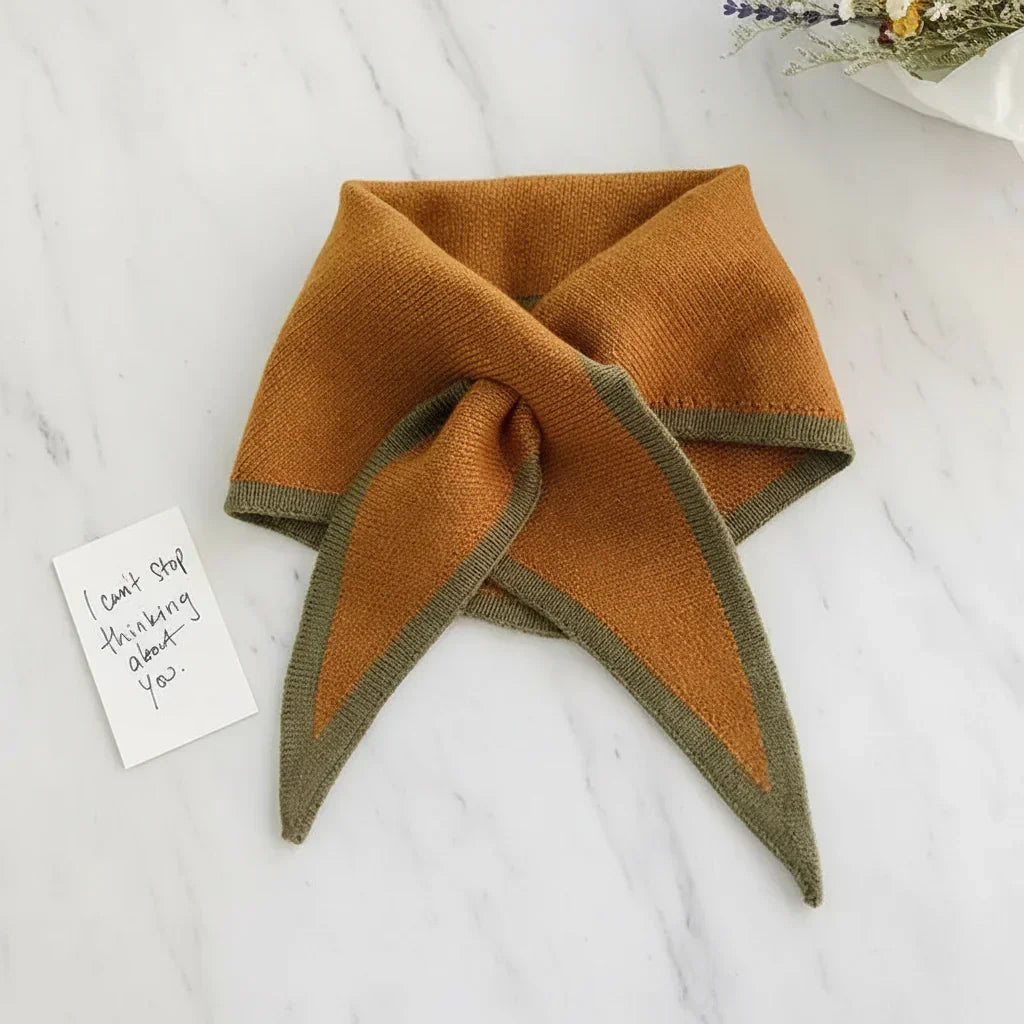 Retro Lightweight Scarf — Contrasting Border Trim