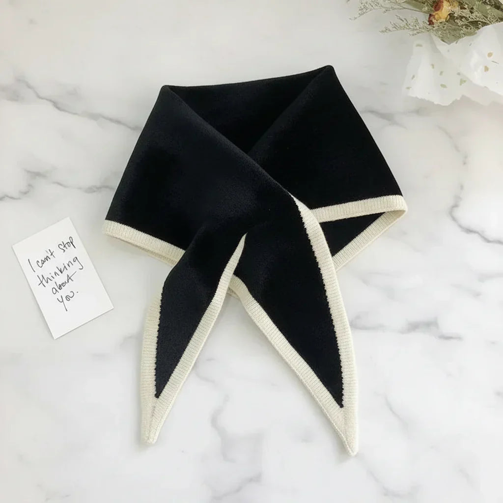 Retro Lightweight Scarf — Contrasting Border Trim