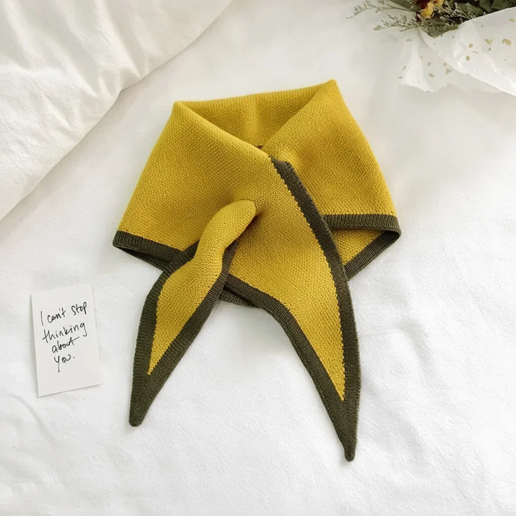 Retro Lightweight Scarf — Contrasting Border Trim