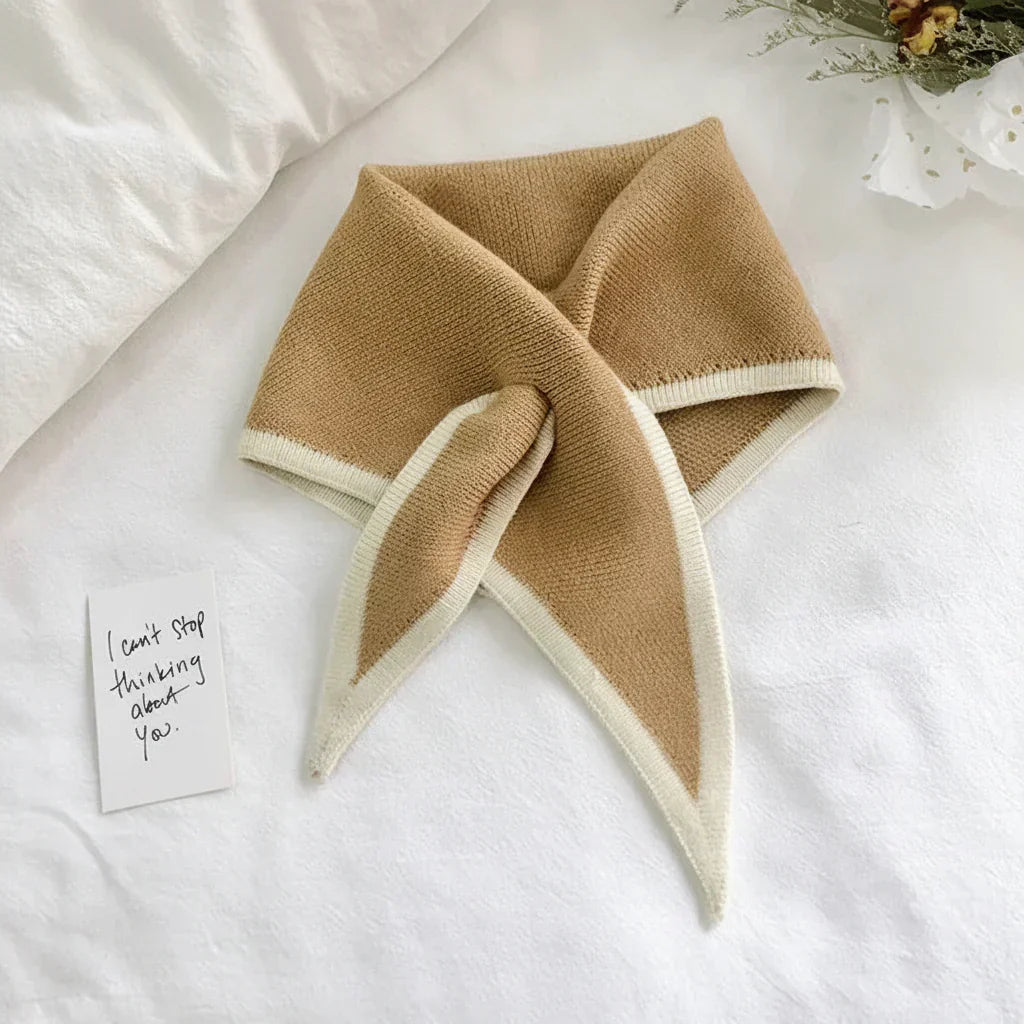 Retro Lightweight Scarf — Contrasting Border Trim