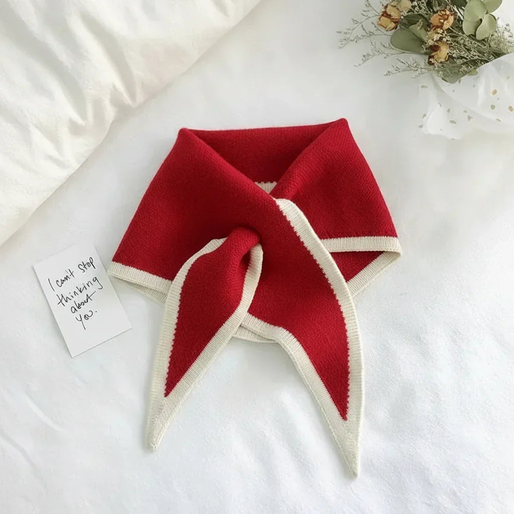 Retro Lightweight Scarf — Contrasting Border Trim