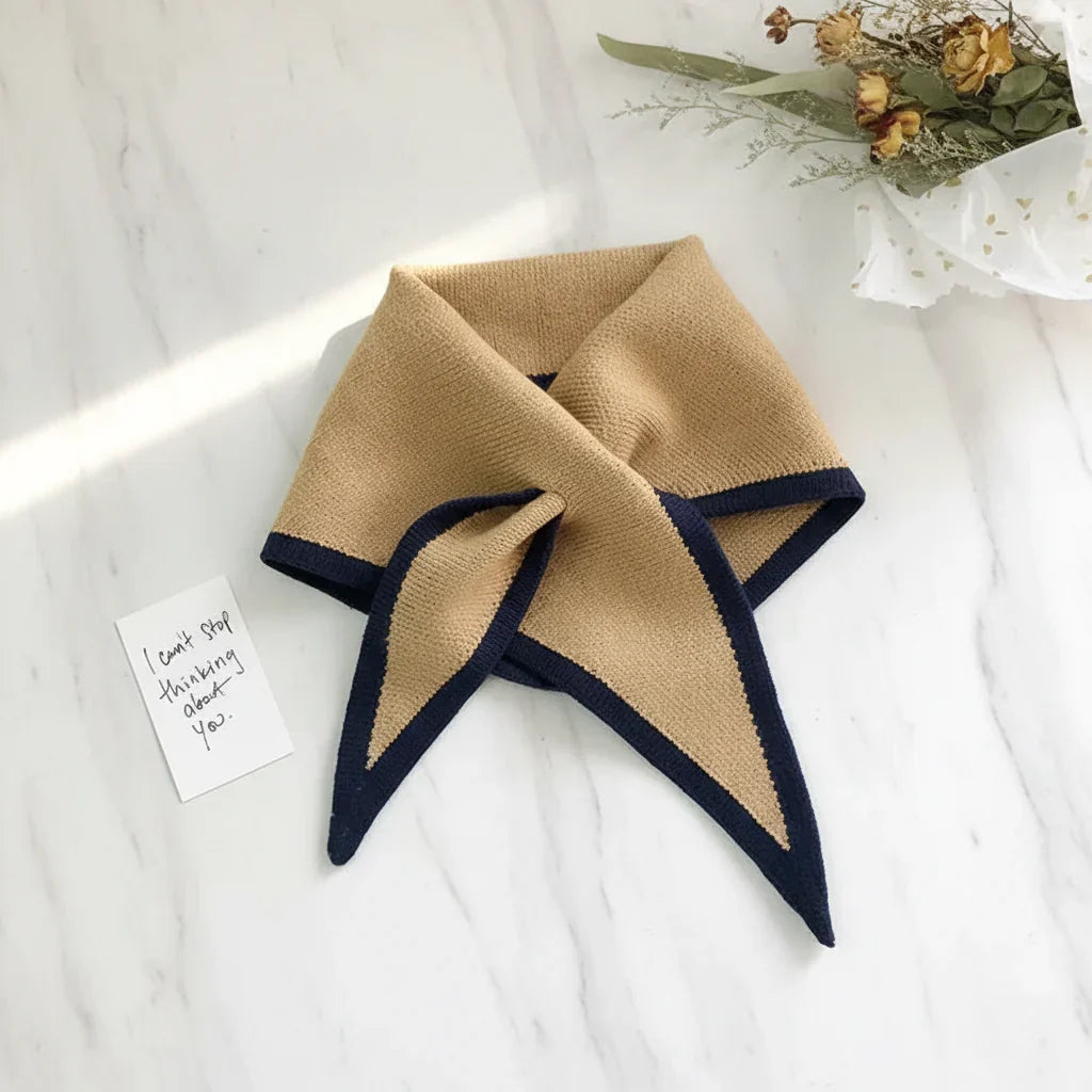 Retro Lightweight Scarf — Contrasting Border Trim