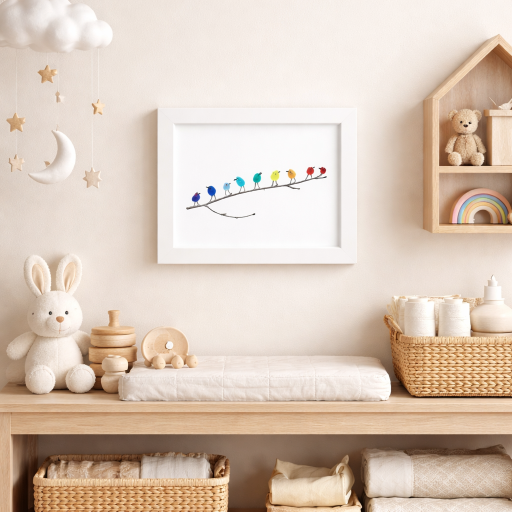 Decorazione da parete con cornice, uccello in vetro marino e legno alla deriva, stile costiero | Meowbutter