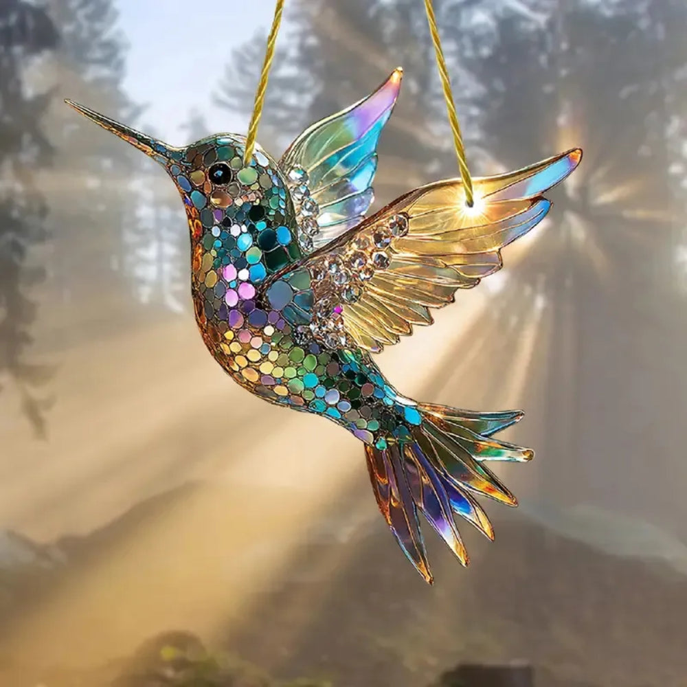 Wall Art Window Suncatcher Hummingbird Hanging Decor | Meowbutter