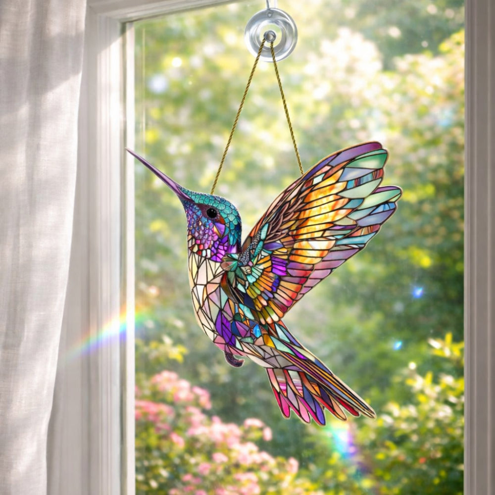 Wall Art Window Suncatcher Hummingbird Hanging Decor | Meowbutter