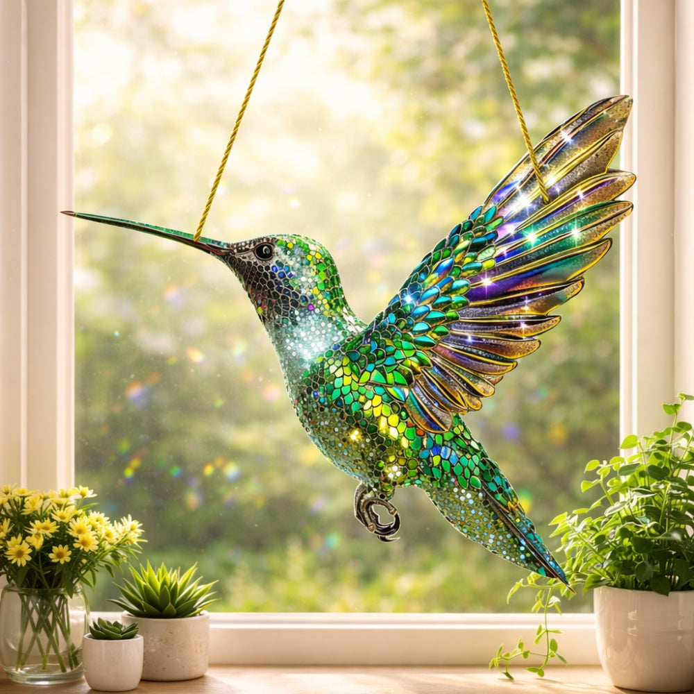 Wall Art Window Suncatcher Hummingbird Hanging Decor | Meowbutter
