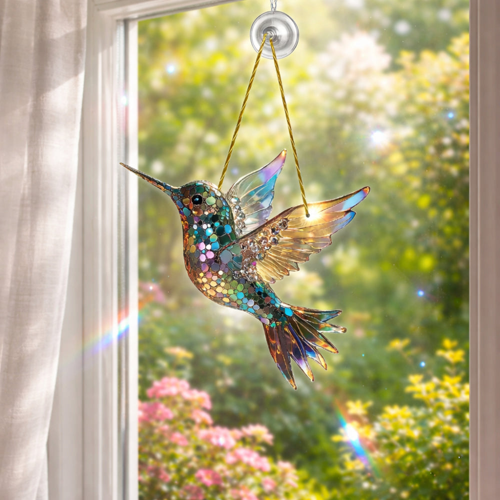 Wall Art Window Suncatcher Hummingbird Hanging Decor | Meowbutter