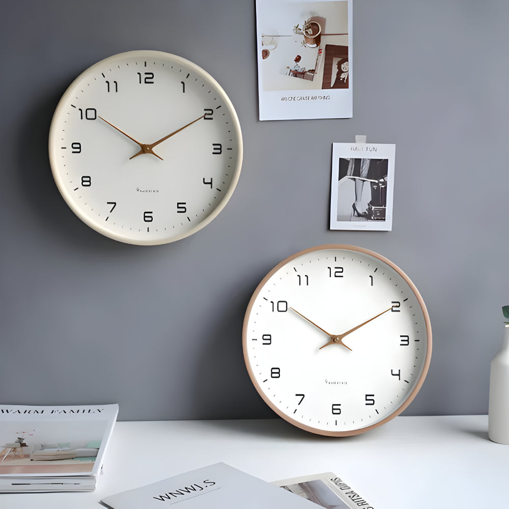 Orologio da parete silenzioso moderno rotondo decorativo per la casa | Meowbutter
