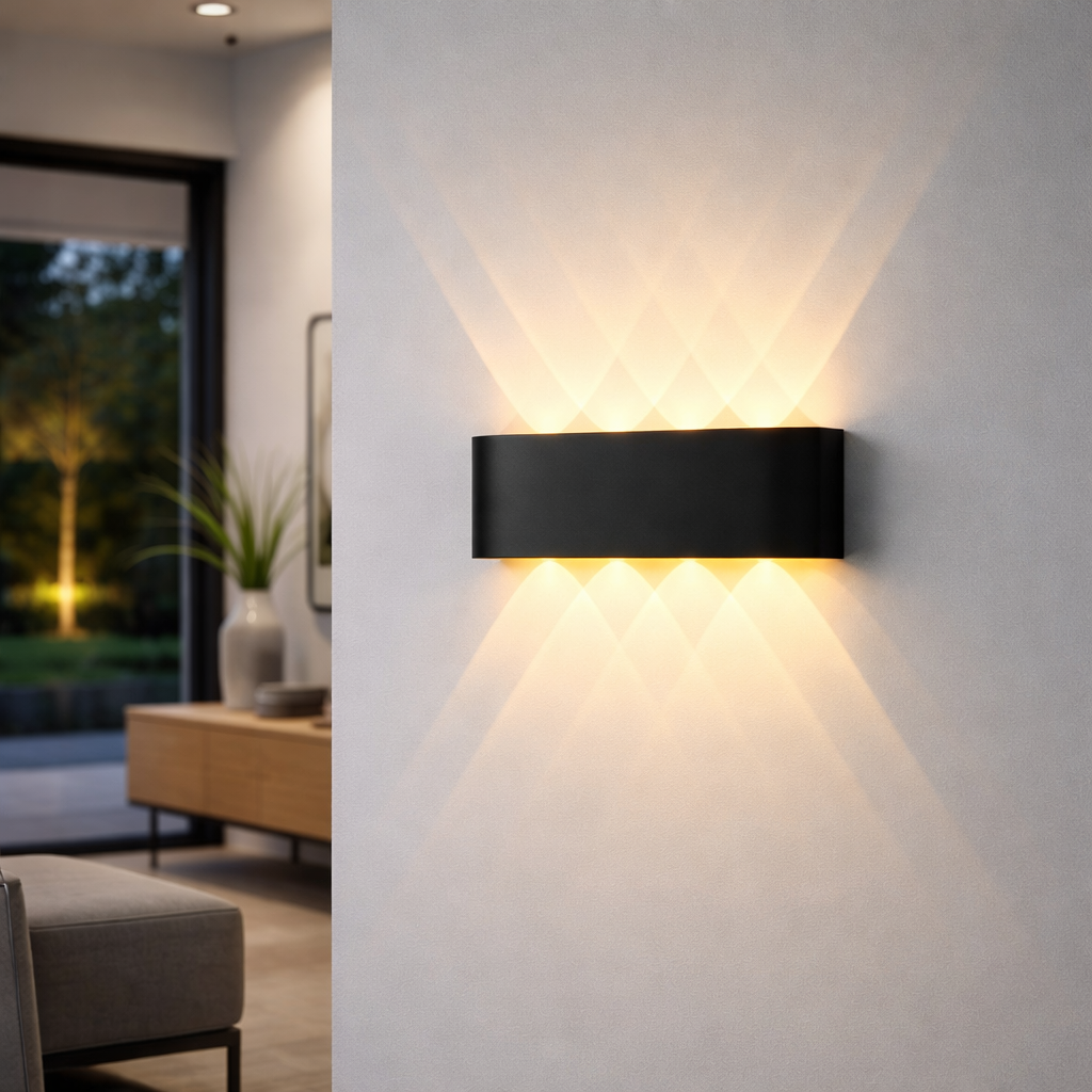 Lámpara de pared LED minimalista con iluminación hacia arriba y hacia abajo para interiores y exteriores | Meowbutter