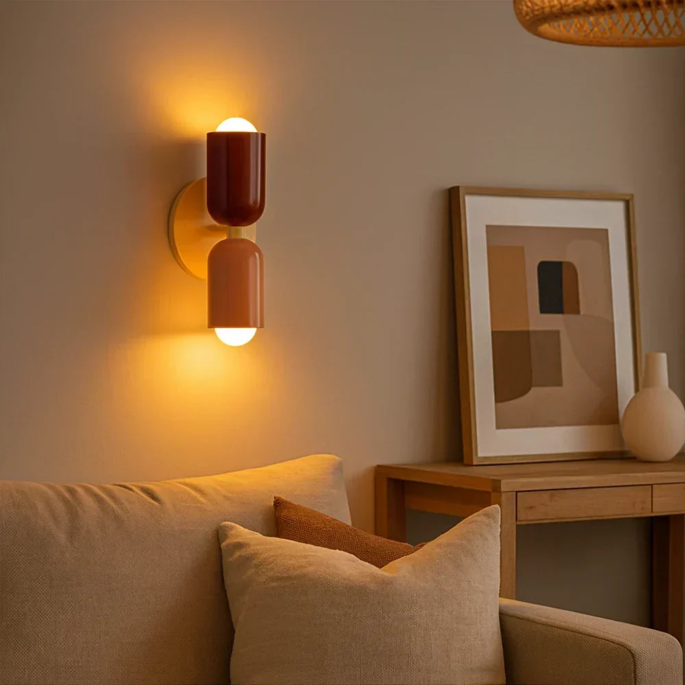 Lámpara de pared metálica moderna de estilo nórdico — Aplique LED geométrico de doble cara