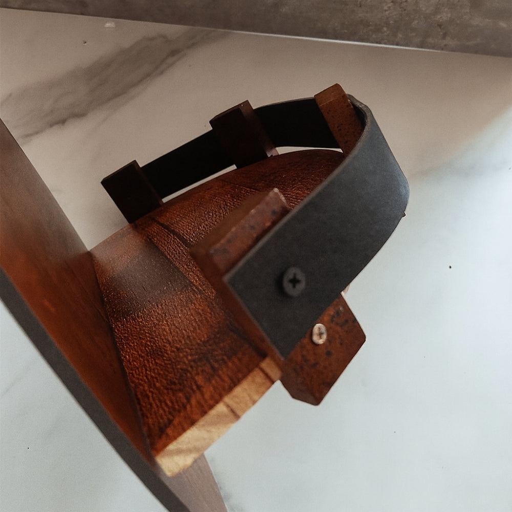 Timber Wall Mount Display Shelf — Circular Barrel Design