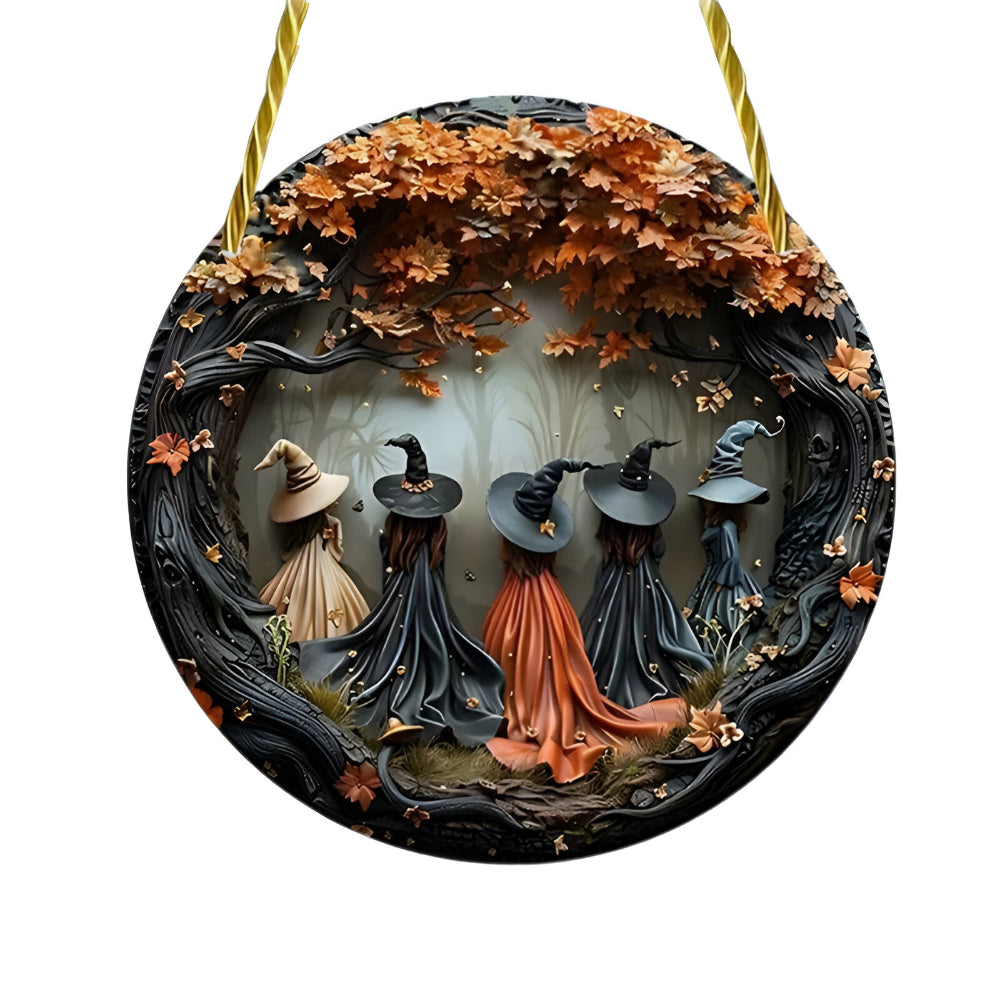 Wall Art Witch Folklore Wood Door Hanging Sign | Meowbutter