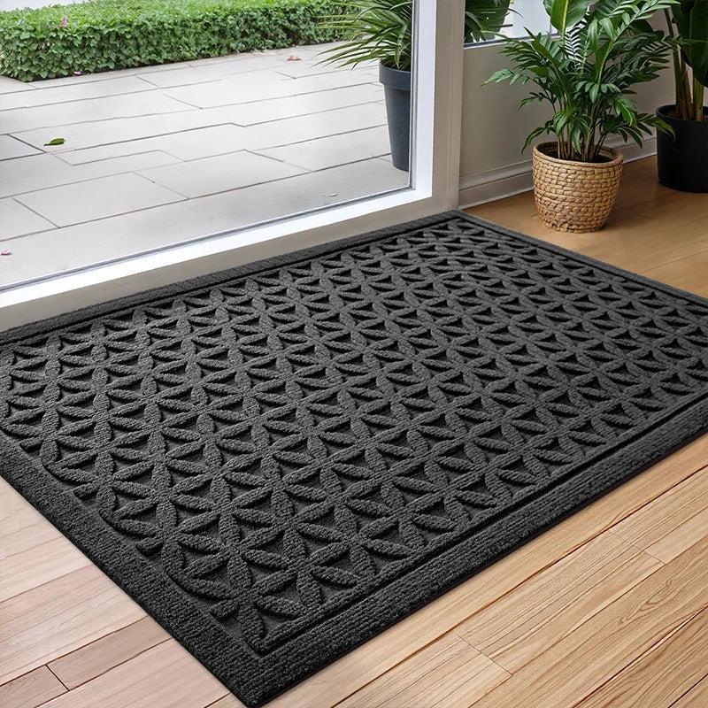 Moisture-Absorbing Exterior Door Mat With Anti-Slip Backing For Indoor And Outdoor