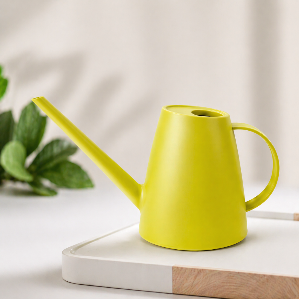 Long-Spout Plastic Watering Can — Lightweight Synthetic Body