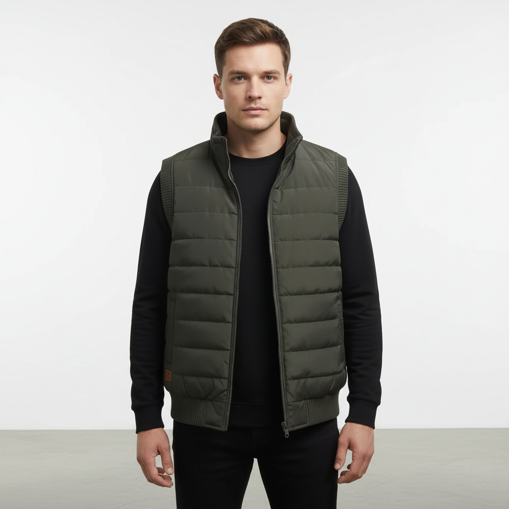 Frank 男士绗缝马甲 - 保暖加厚内衬层
