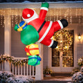 Decorazione natalizia gonfiabile con Babbo Natale arrampicatore illuminato