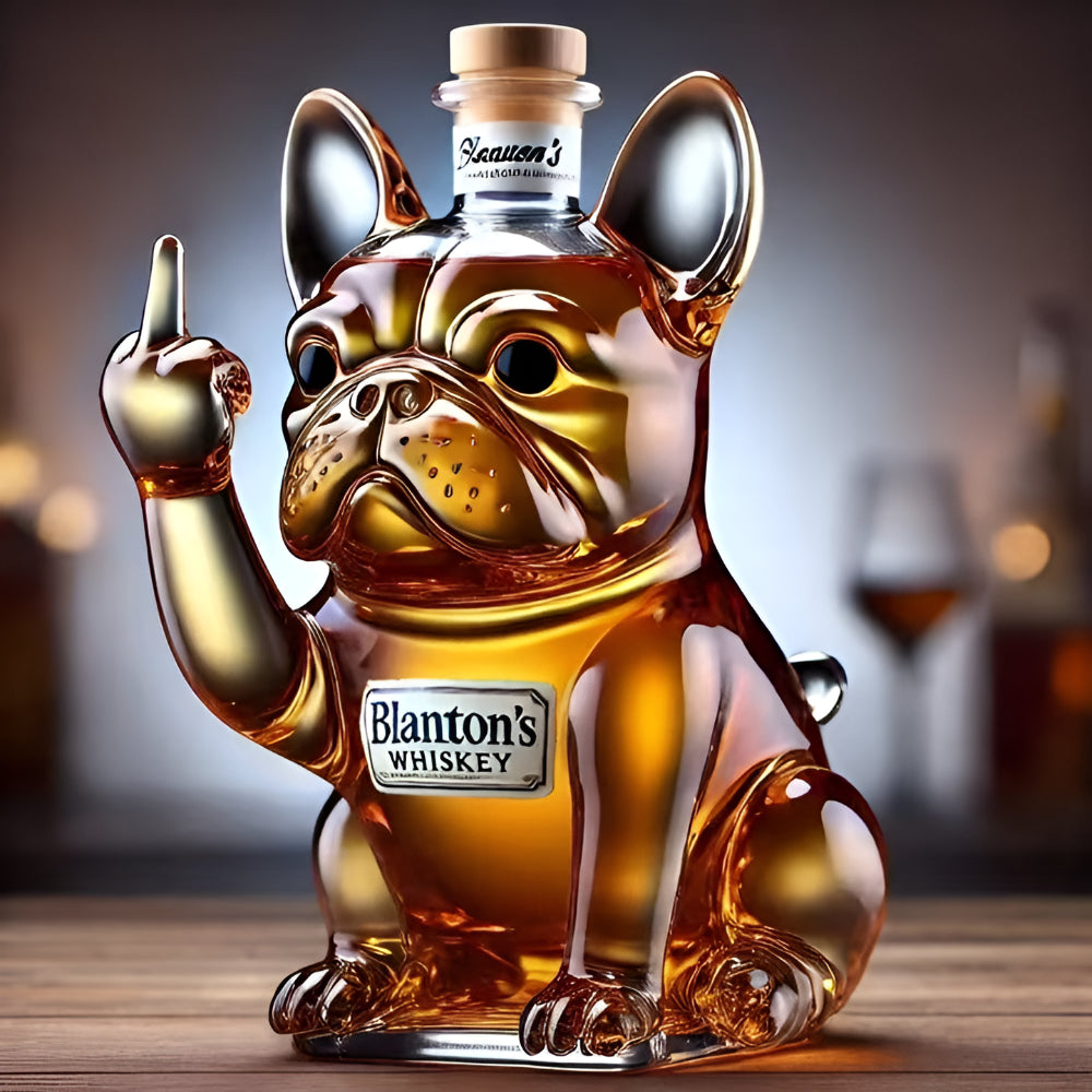 Bulldog Sculpture Whiskey Decanter — 6 Inch Height, 750 ML Capacity