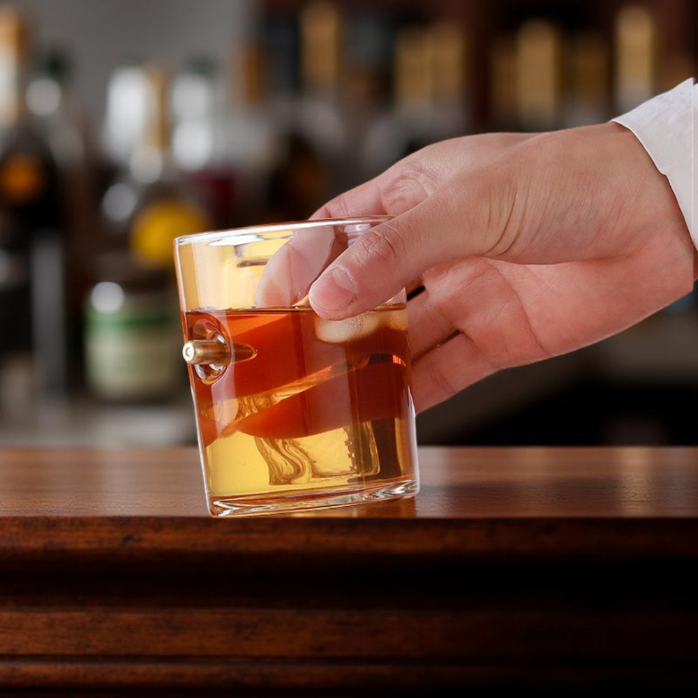 Whiskey Decanter Set Rifle Shaped Glass Bottle Stand | Meowbutter