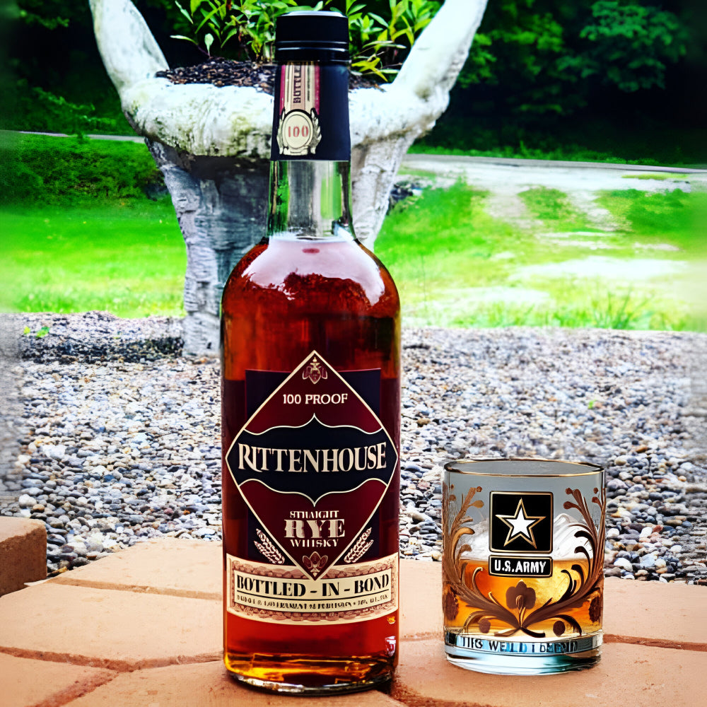 Pahar de whisky pentru veterani militari, gravat cu aur, pentru expunere | Meowbutter