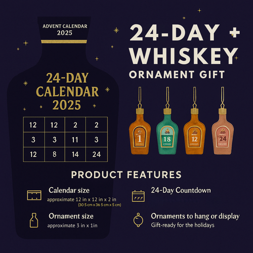 24 napos whiskyadventi naptár — dekoratív visszaszámláló kijelző