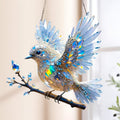 Window Suncatcher Stained Glass Bluebird Acrylic Hanging Decor | Meowbutter