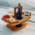 Bærbart træ-sammenklappeligt picnicbord med snackrum | meowbutter