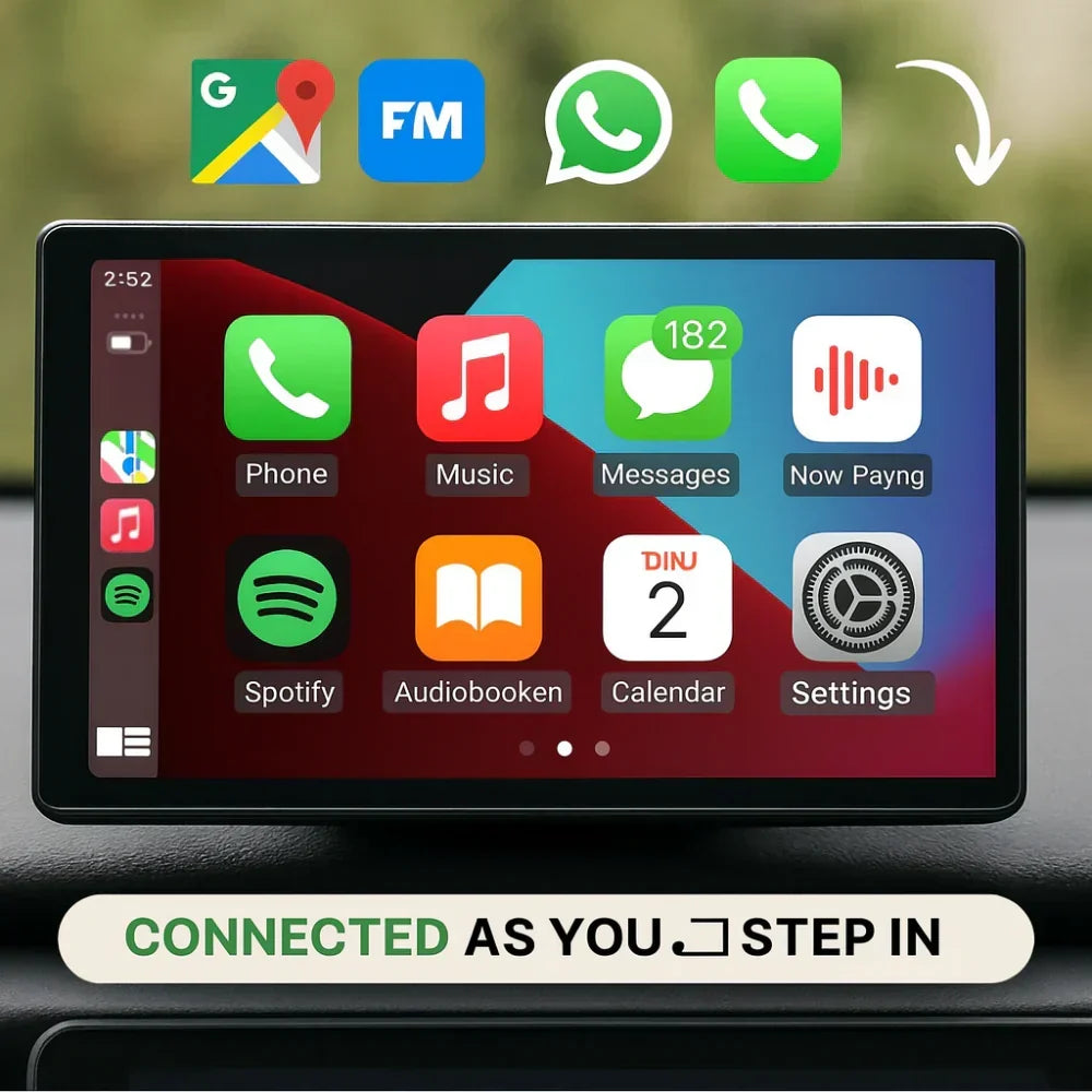 Odbiornik Wireless CarPlay i Android Auto — adapter z ekranem dotykowym 22 cm