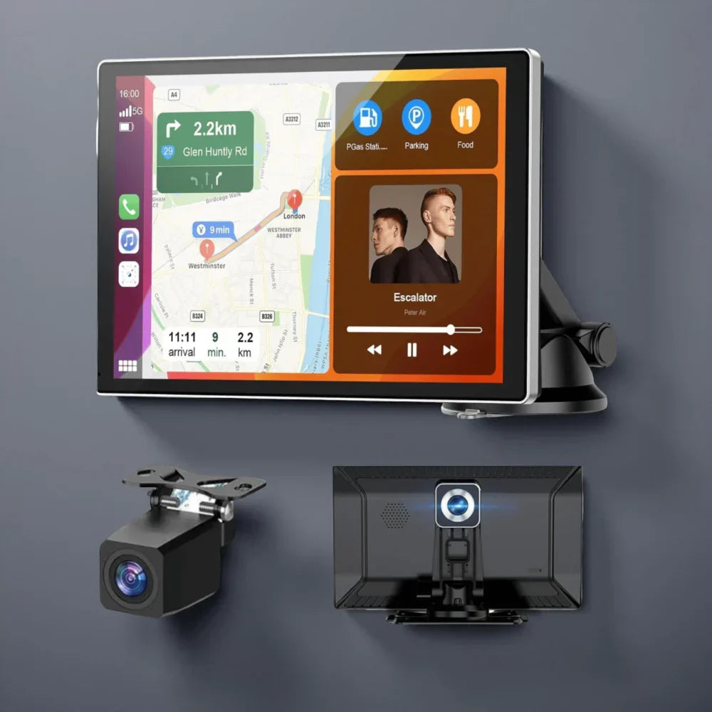 Odbiornik Wireless CarPlay i Android Auto — adapter z ekranem dotykowym 22 cm
