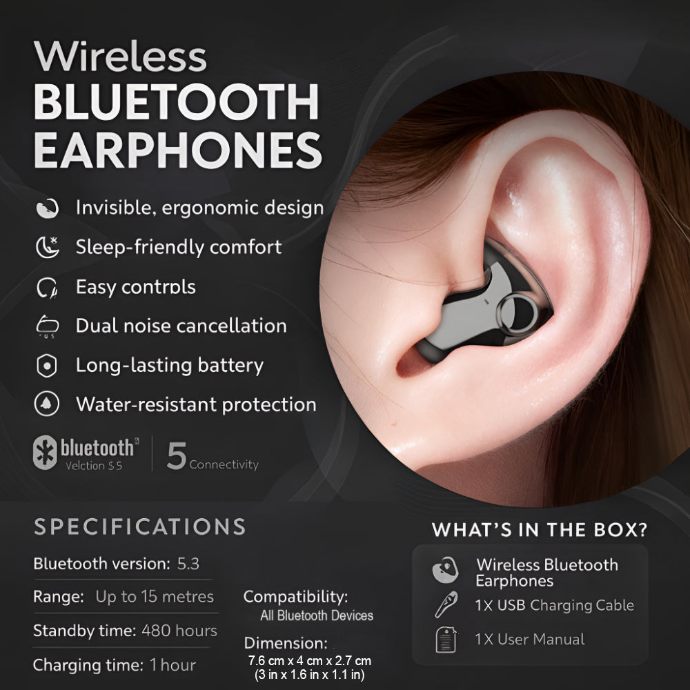 Headphones Wireless Bluetooth Earphones Noise Cancel Design | Meowbutter