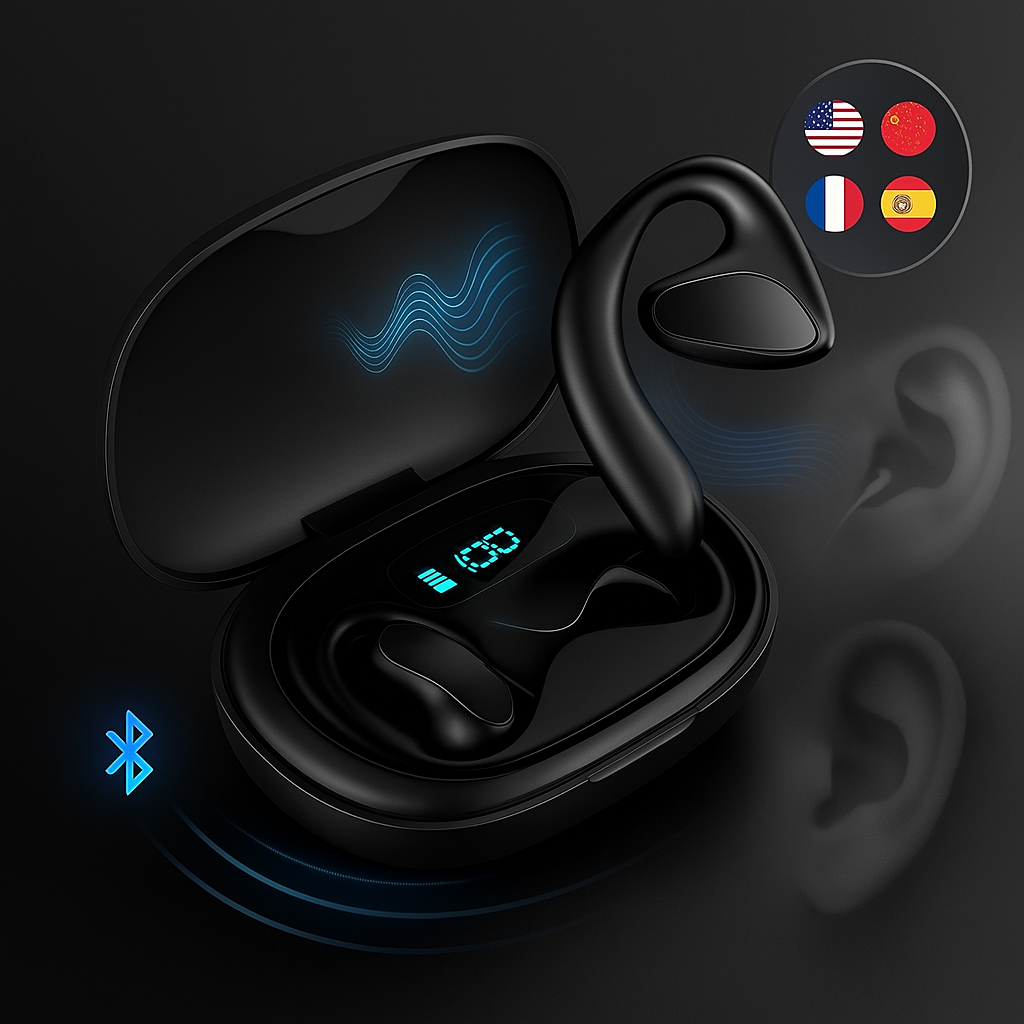 Real-Time Translator Earbuds — Bluetooth Wireless Audio, Instant Bidirectional Translation