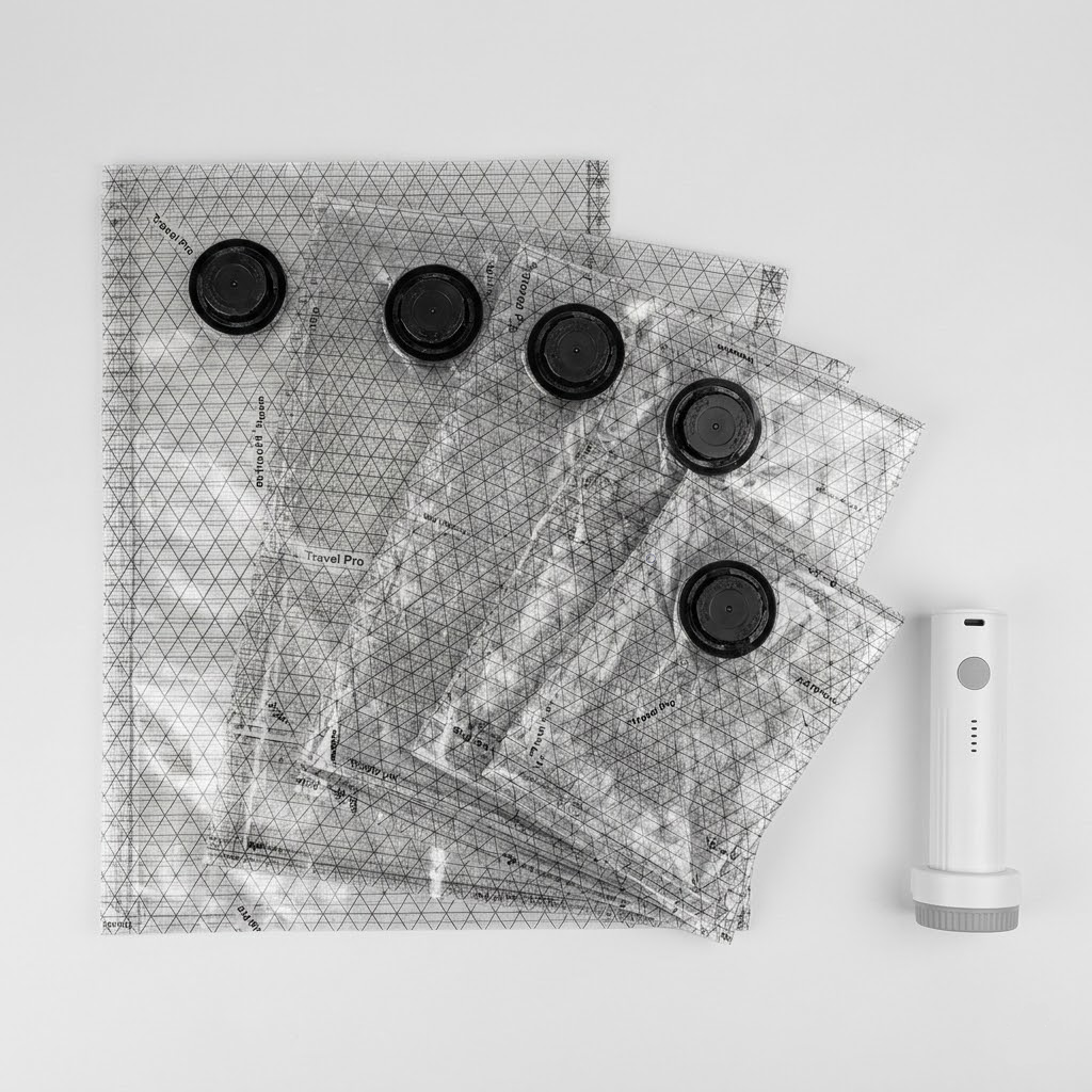 Vacuum Storage Bags Cordless Pump Travel Packing Set | Meowbutter