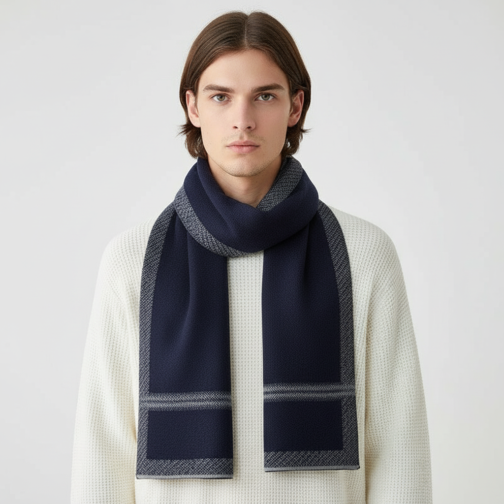 Wełniany szalik męski StyleScarf — ciepły zimowy dodatek we wzory