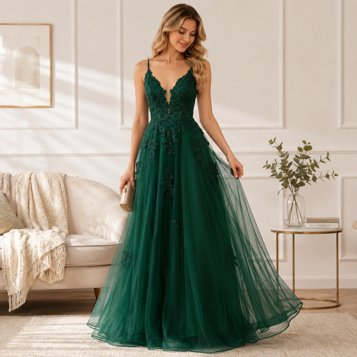 Women's Prom Dress Lace Up Formal Evening Gown | Meowbutter