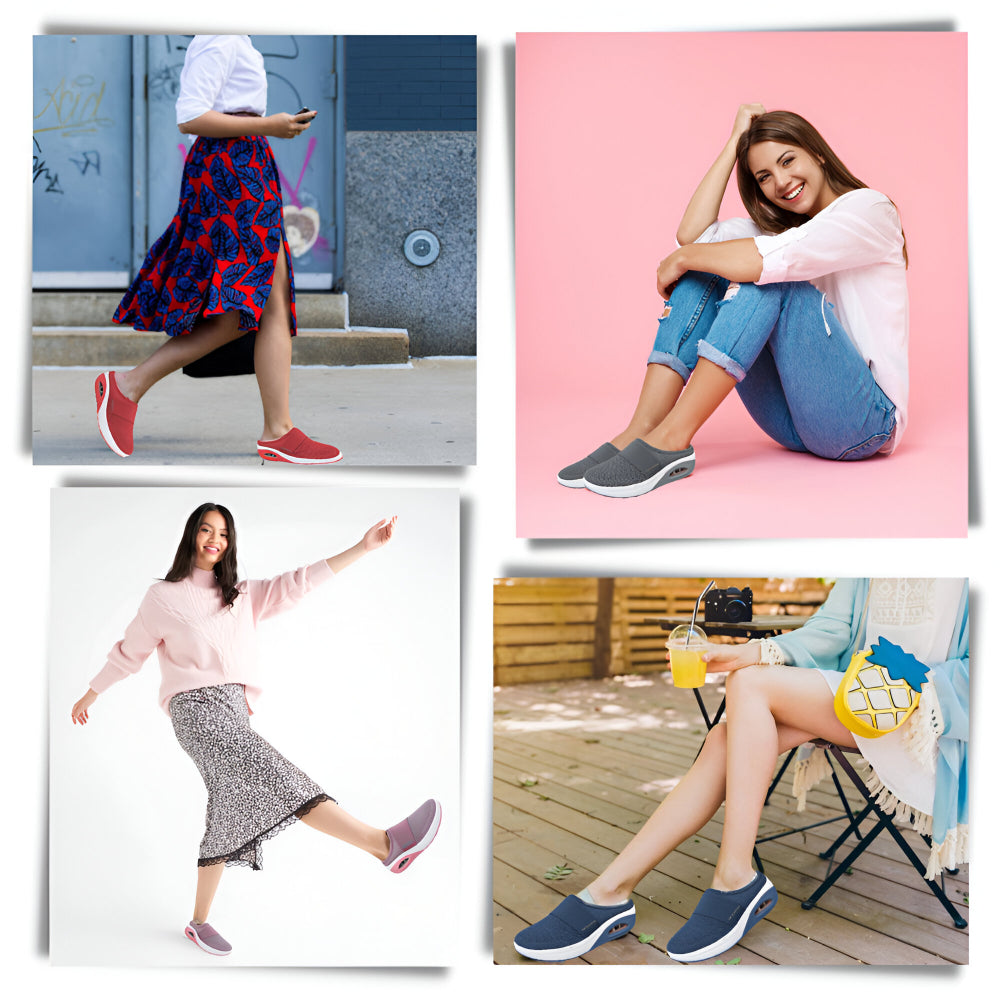 Women's Slip-On Walking Sneakers — Breathable Mesh Upper, Cushioned Sole