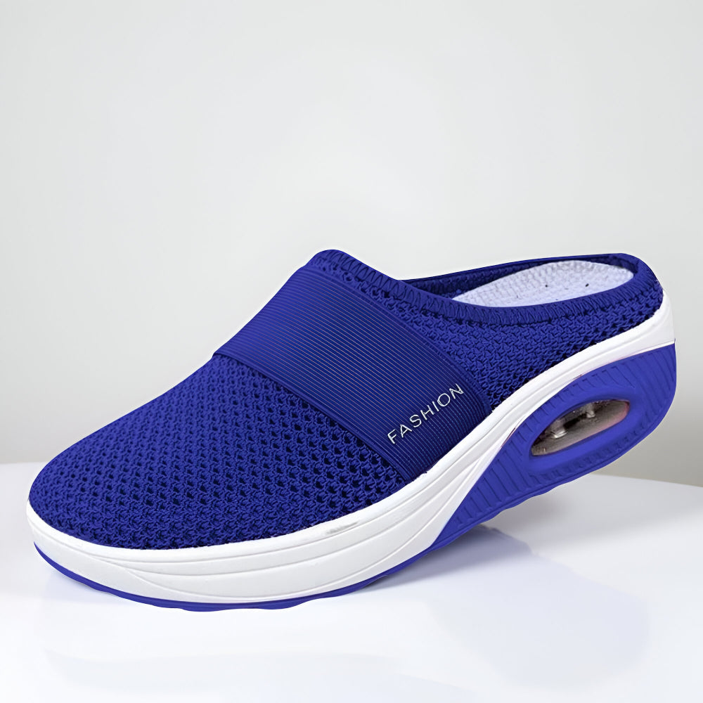 Women's Slip-On Walking Sneakers — Breathable Mesh Upper, Cushioned Sole