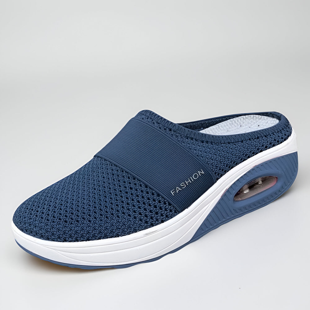 Women's Slip-On Walking Sneakers — Breathable Mesh Upper, Cushioned Sole